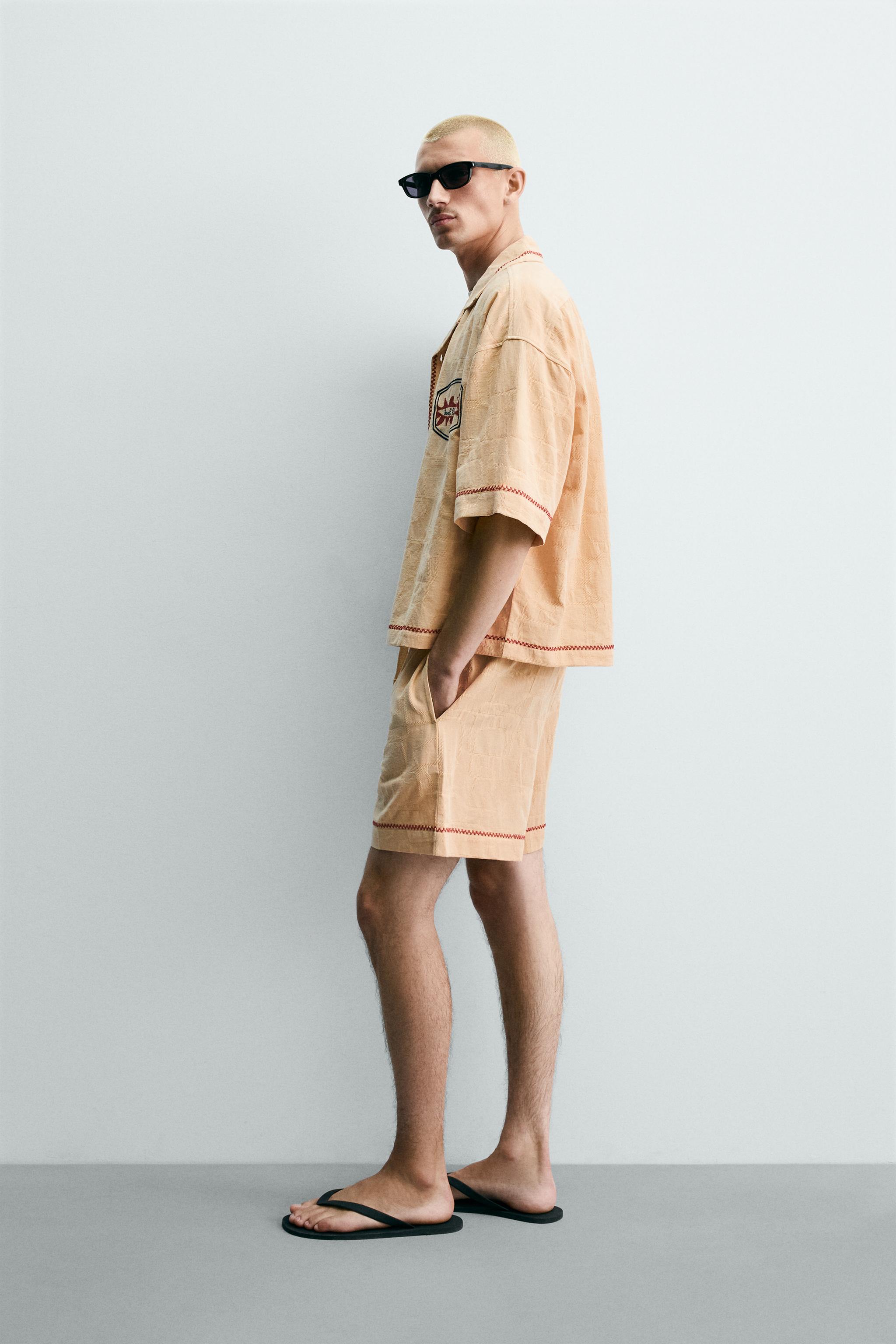 SHORT RELAXED FIT JACQUARD BRODÉ